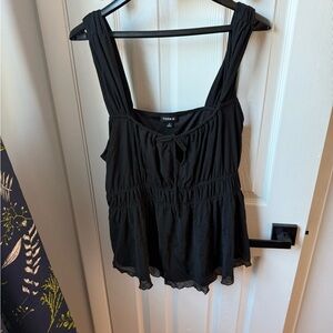 Torrid Black Sleeveless Blouse with Tie Detail